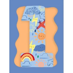 Fun Birthday Card For Boy's 1st Birthday, Birthday Card With Die-cut Detail And Neon Colours - Doodle Greeting Card by Hotchpotch London Size 5 x 7 inches