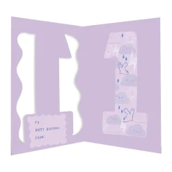 Fun Birthday Card For Girl's 1st Birthday, Birthday Card With Die-cut Detail And Neon Colours - Doodle Greeting Card by Hotchpotch London Size 5 x 7 inches