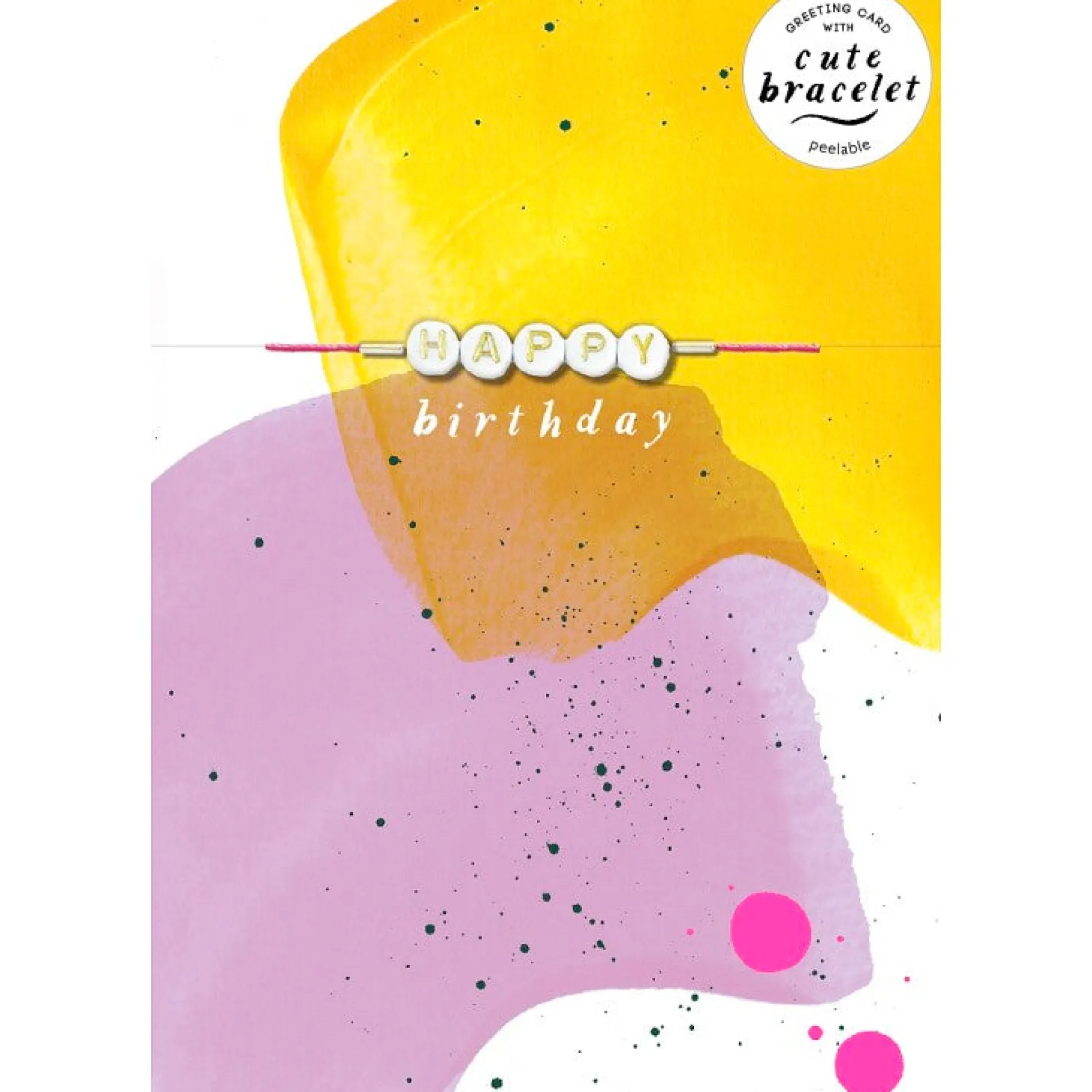 Hotchpotch Cute Birthday Card With Detachable 'Swiftie'- Inspired Bracelet Spelling Out 'Happy'
