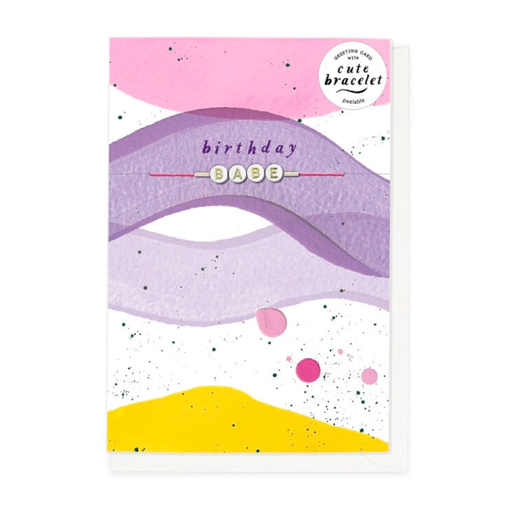 Hotchpotch Cute Birthday Card With Detachable 'Swiftie'- Inspired Bracelet Spelling Out 'Babe'