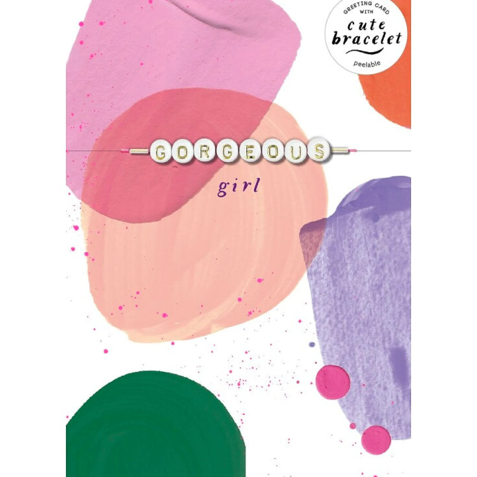 Hotchpotch Cute Card With Detachable 'Swiftie'- Inspired Bracelet Spelling Out 'Gorgeous'