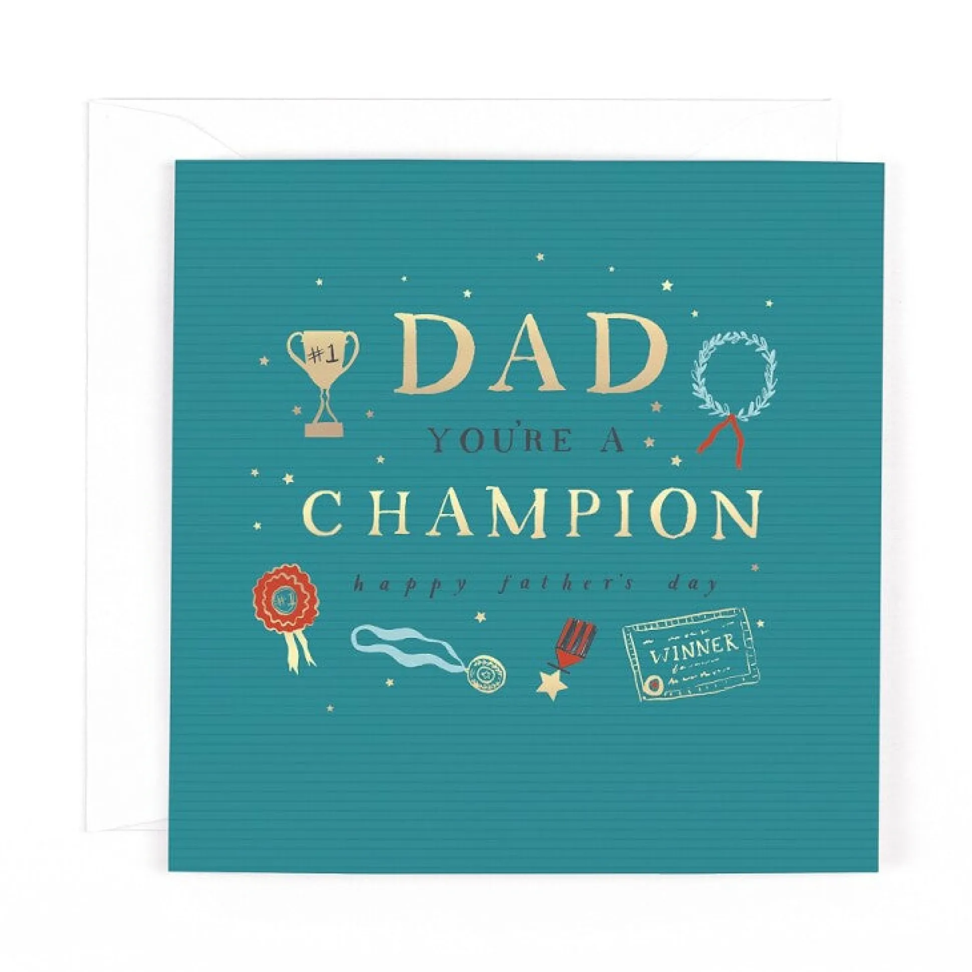 Hotchpotch Father's Day Card For Champion Dad 6x6 inches