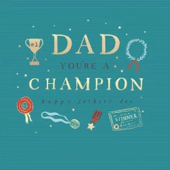 Hotchpotch Father's Day Card For Champion Dad 6x6 inches