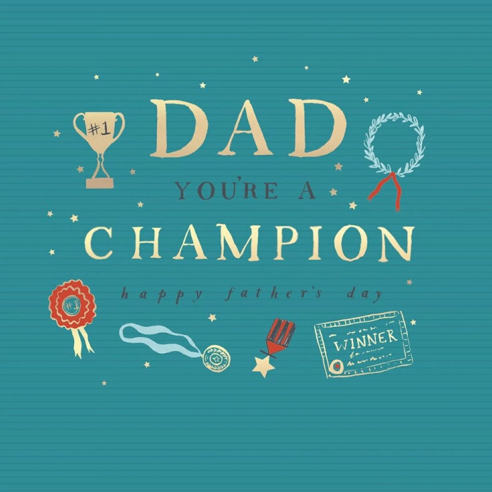 Hotchpotch Father's Day Card For Champion Dad 6x6 inches