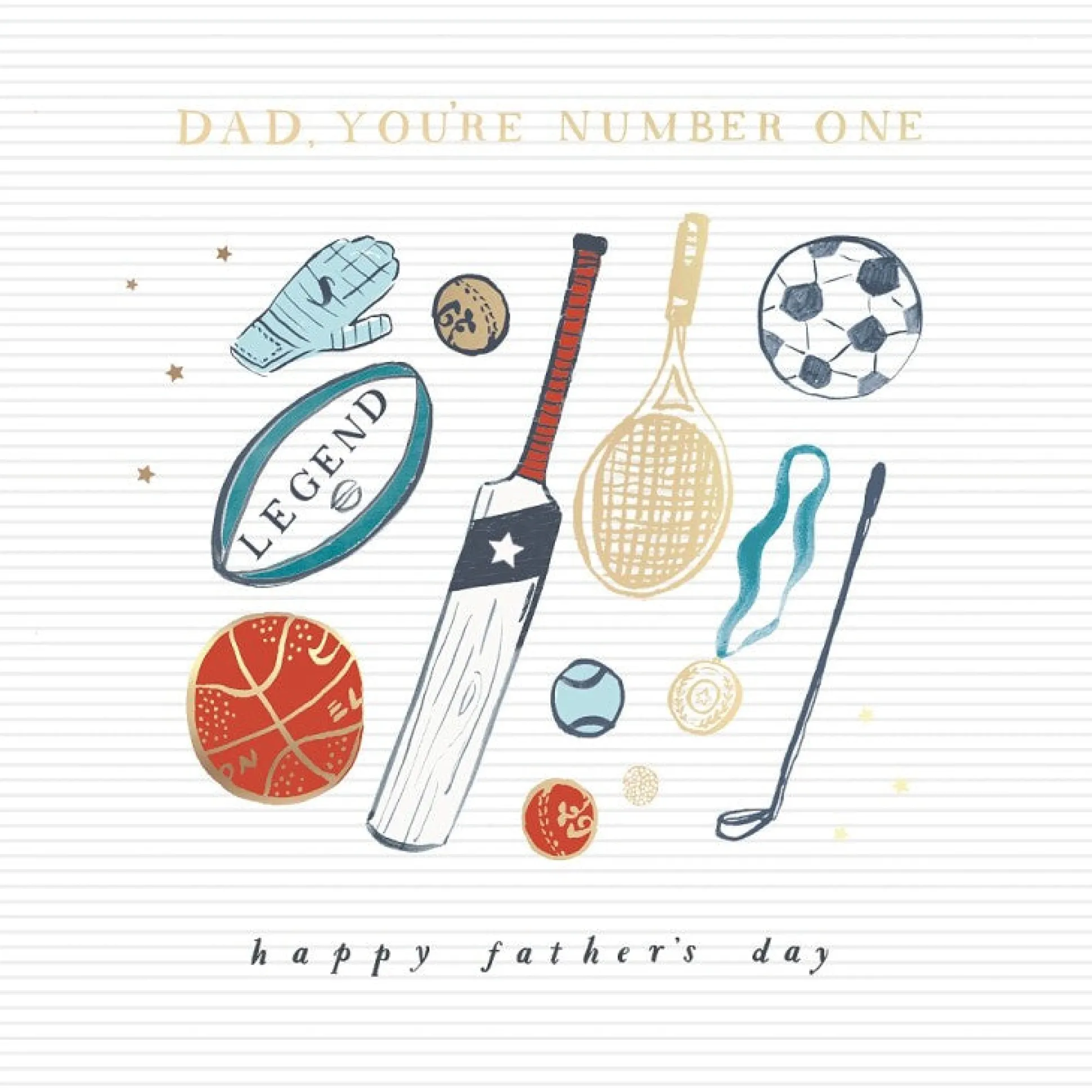 Hotchpotch Father's Day Card For Dad Sport Themed 6x6 inches