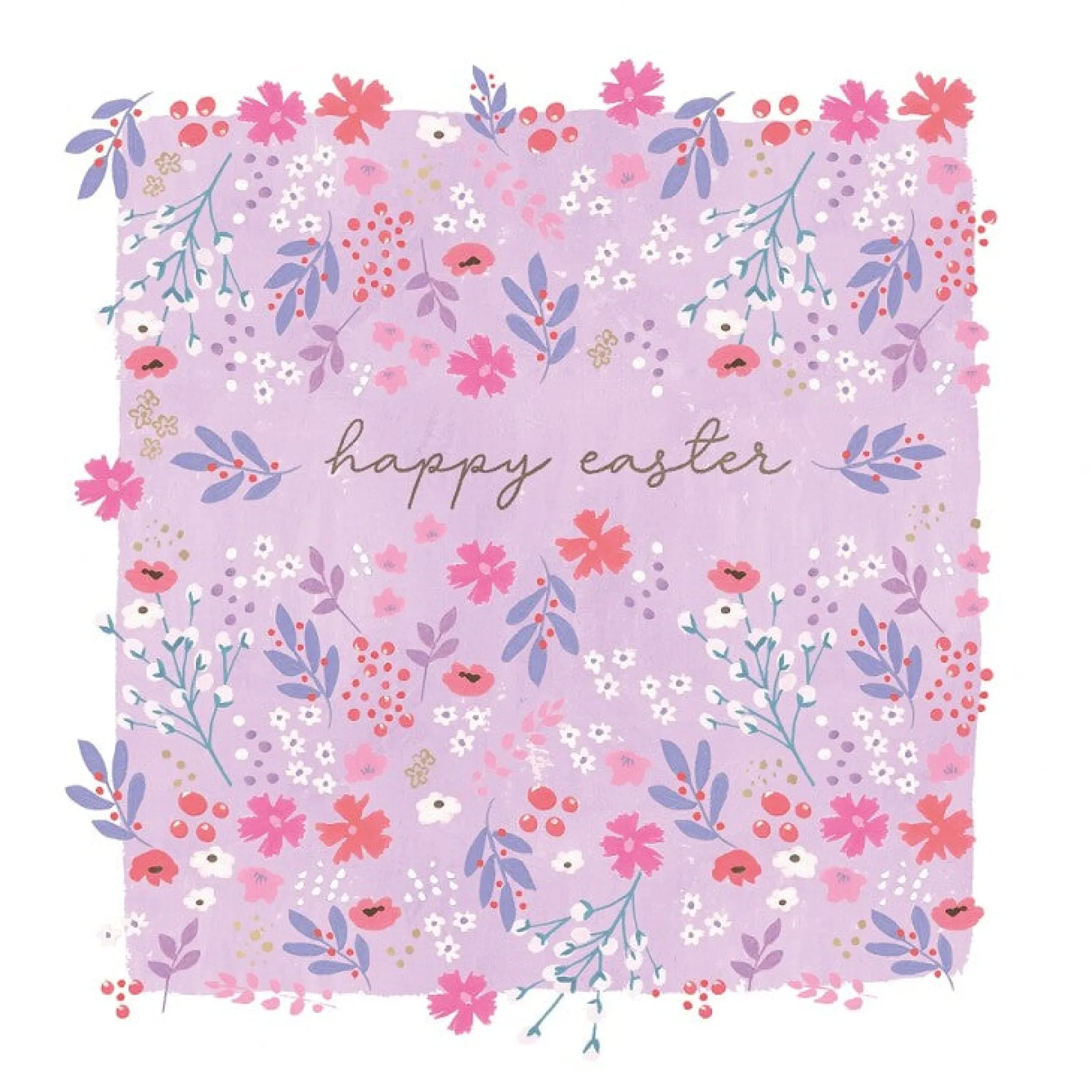 Hotchpotch Floral Easter Card With Gold Foil Finish
