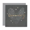 Hotchpotch Luxury Foiled Happy Anniversary Card - Contemporary Greeting Card London 6 x 6