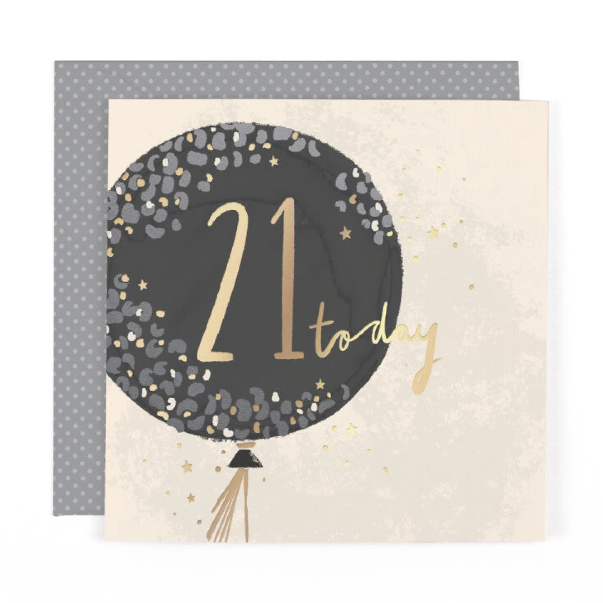 Hotchpotch Luxury Foiled 21st Birthday Card - Contemporary Greeting Card London 6 x 6