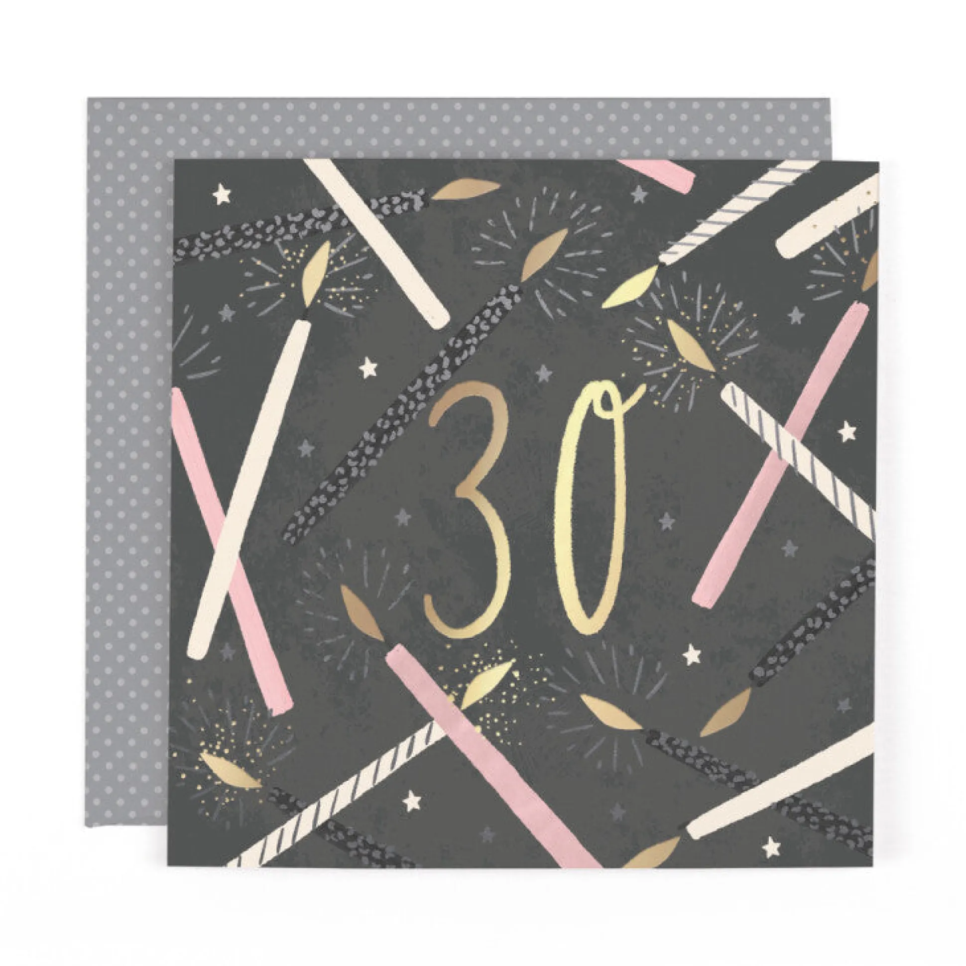 Hotchpotch Luxury Foiled 30th Birthday Card - Contemporary Greeting Card London 6 x 6
