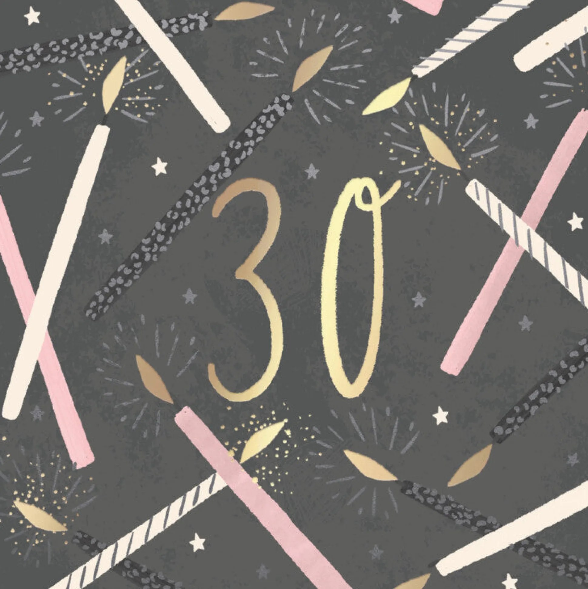 Hotchpotch Luxury Foiled 30th Birthday Card - Contemporary Greeting Card London 6 x 6