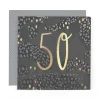Hotchpotch Luxury Foiled 50th Birthday Card - Contemporary Greeting Card London 6 x 6