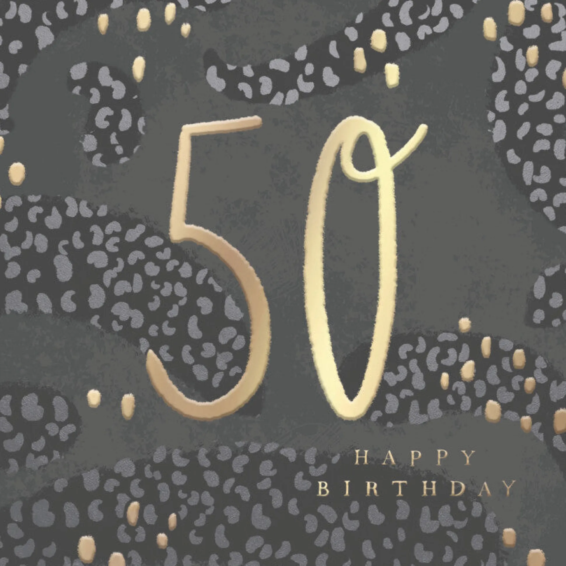 Hotchpotch Luxury Foiled 50th Birthday Card - Contemporary Greeting Card London 6 x 6
