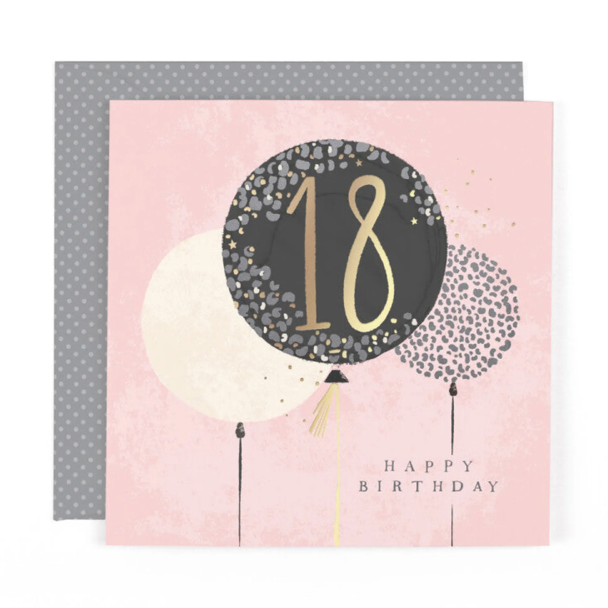 Hotchpotch Luxury Foiled 18th Birthday Card - Contemporary Greeting Card London 6 x 6