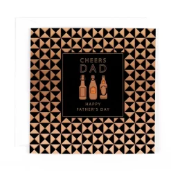 Hotchpotch Luxury Foiled Father's Day Card For Dad, Beer Bottle Design 6x6"