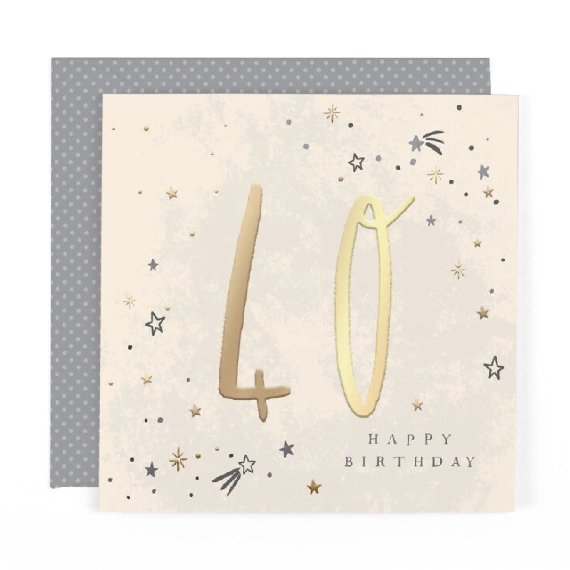 Hotchpotch Luxury Foiled 40th Birthday Card - Contemporary Greeting Card London 6 x 6