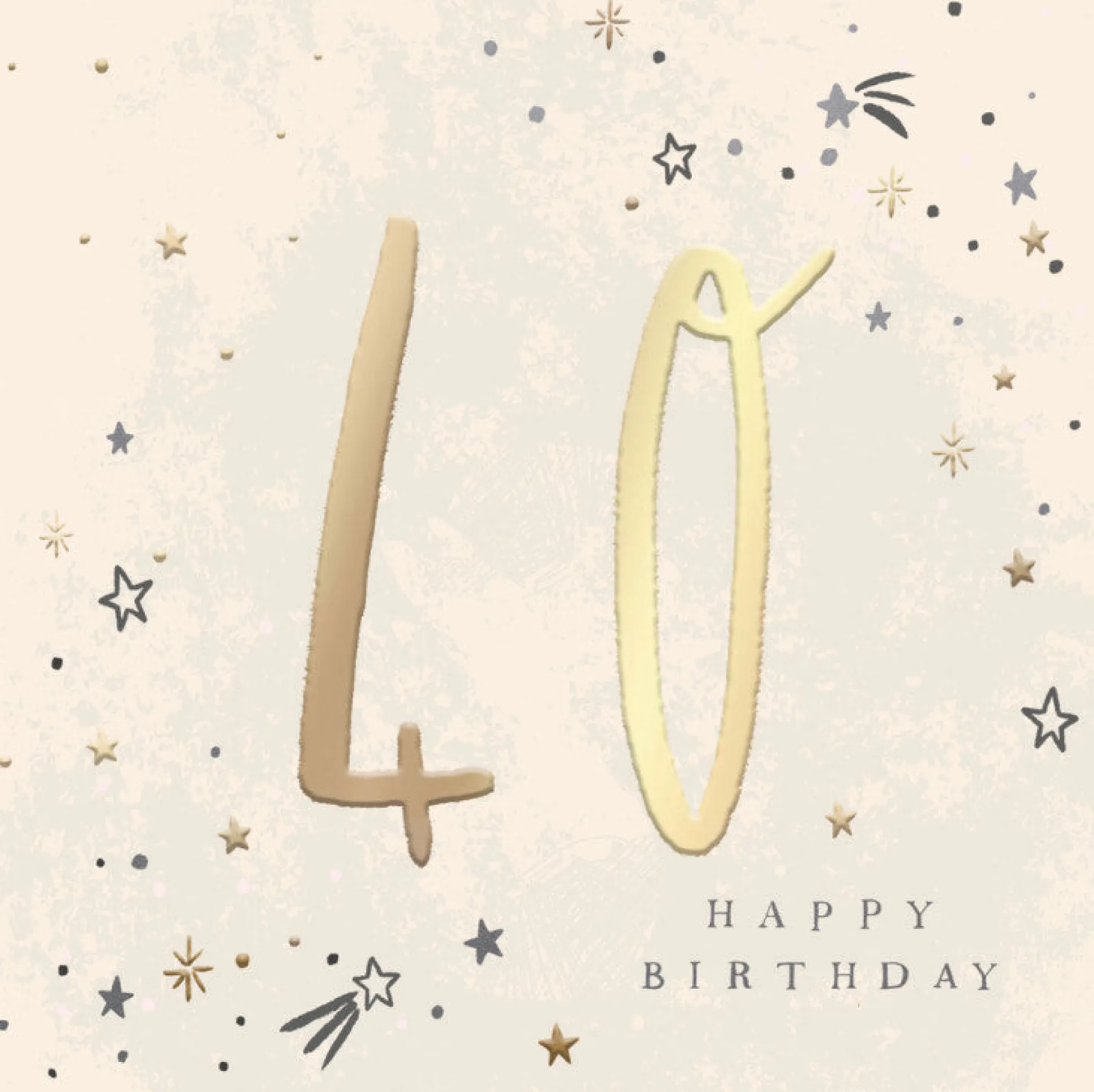 Hotchpotch Luxury Foiled 40th Birthday Card - Contemporary Greeting Card London 6 x 6