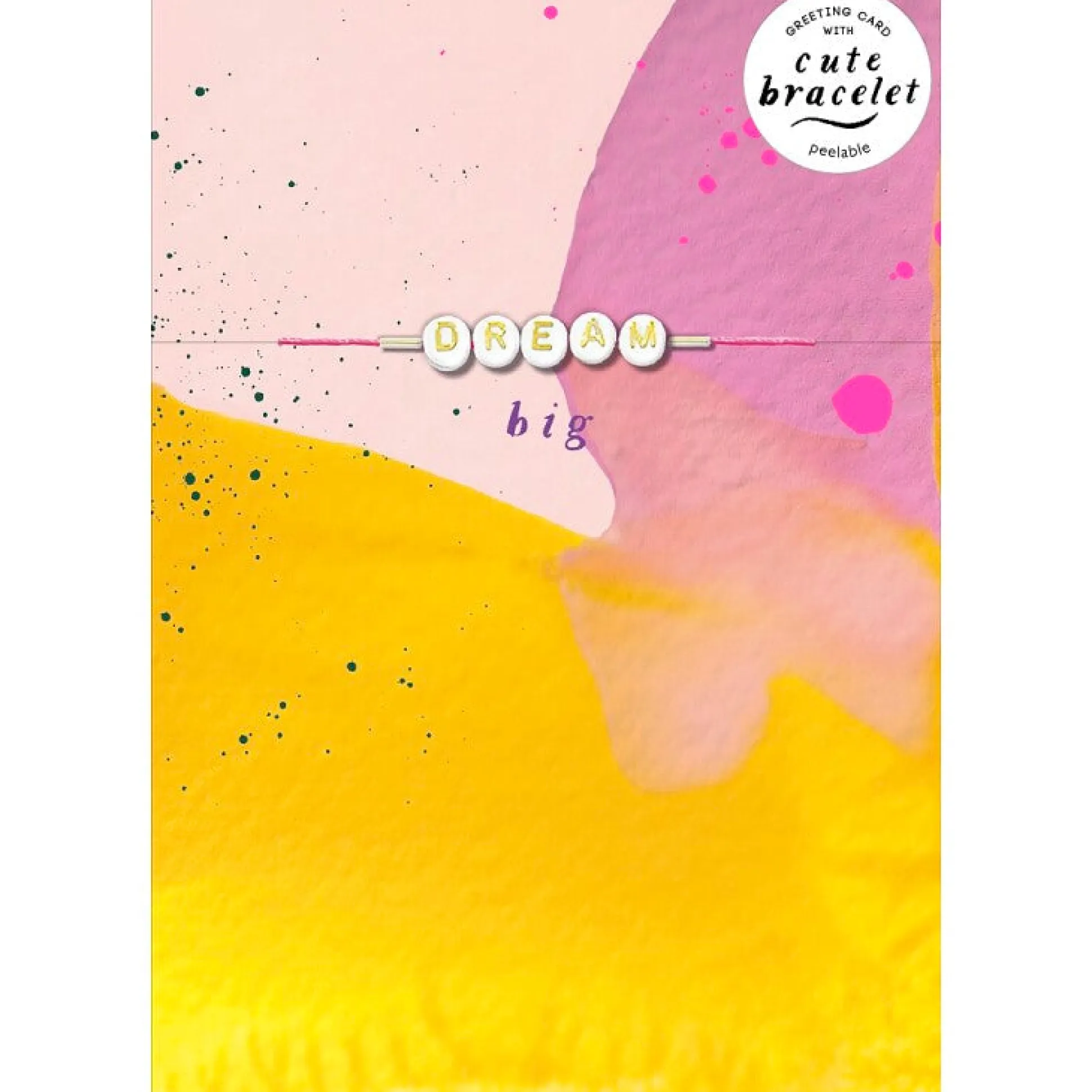 Hotcpotch Cute 'Dream Big' Motivational Card With Detachable 'Swiftie'- Inspired Bracelet Spelling Out 'Dream'