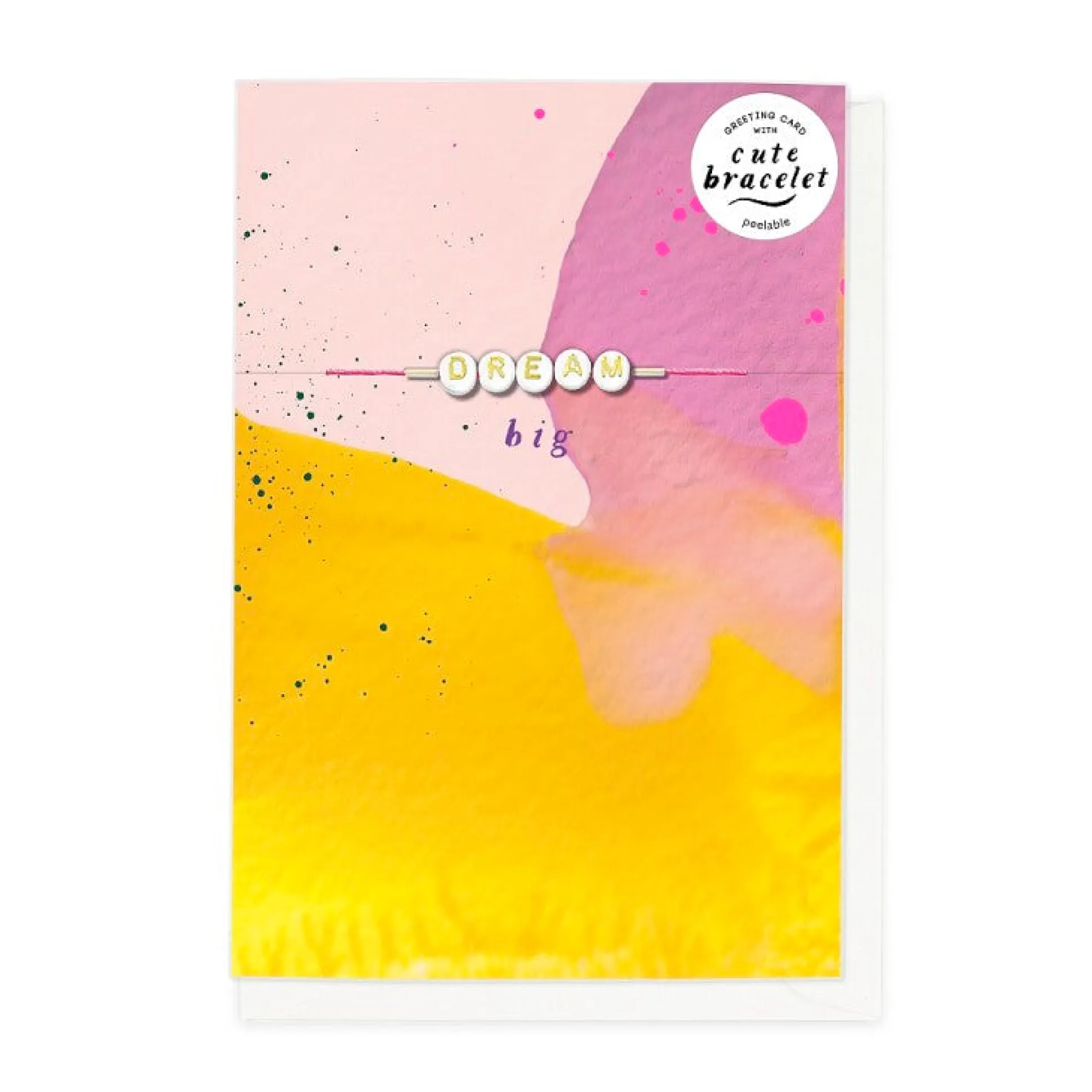 Hotcpotch Cute 'Dream Big' Motivational Card With Detachable 'Swiftie'- Inspired Bracelet Spelling Out 'Dream'