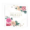 Luxury Birthday Card For Gran With Gold Foil Lettering And Stunning Floral Design - Oh! Dotty Collection by Hotchpotch London Size 6 x 6 inches
