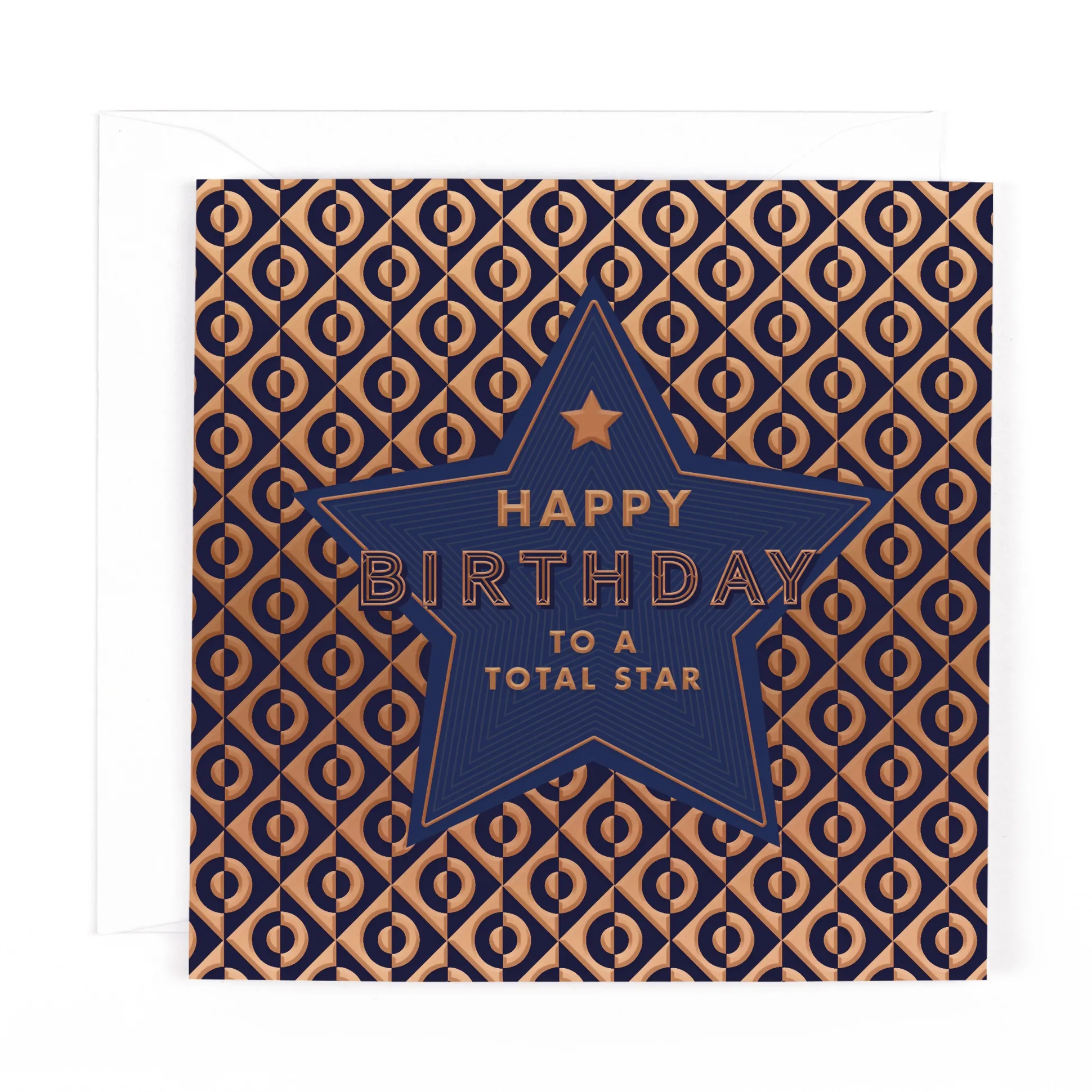 Luxury Foiled Birthday Card 'To A Total Star' - Pocket Square Greeting Card by Hotchpotch London