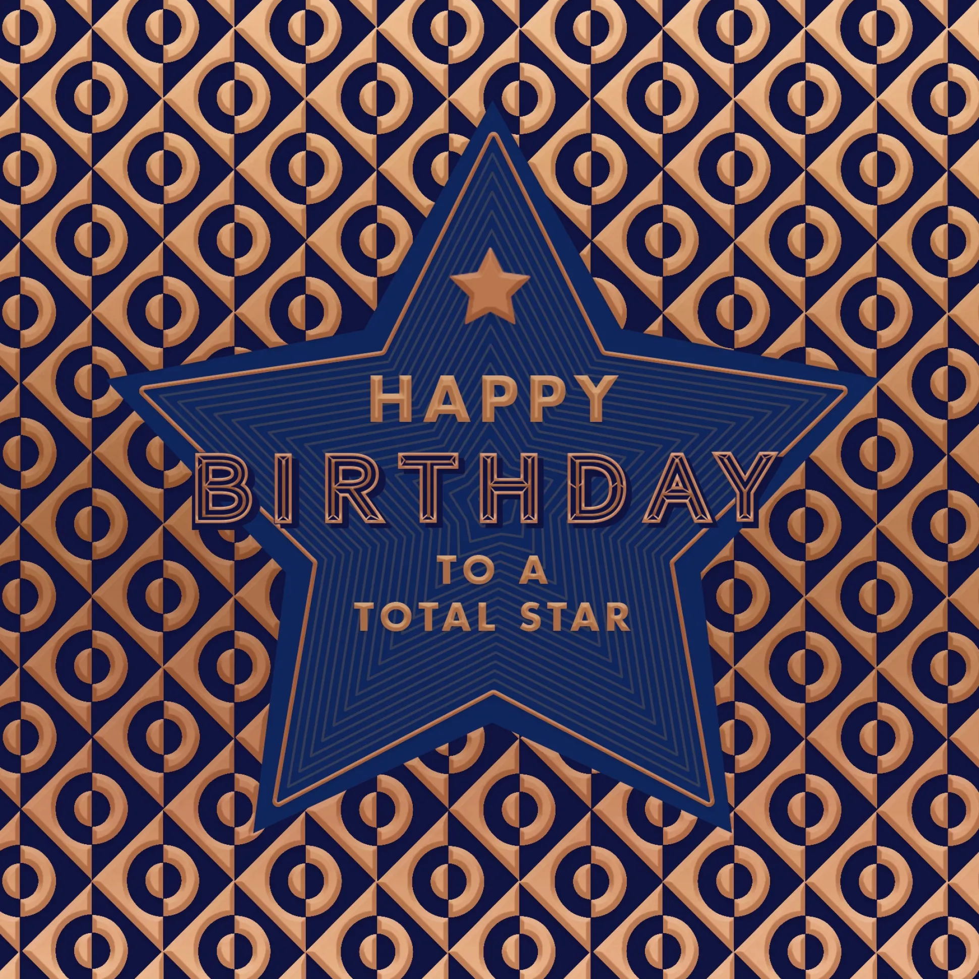Luxury Foiled Birthday Card 'To A Total Star' - Pocket Square Greeting Card by Hotchpotch London