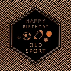 Luxury Foiled Birthday Card 'Happy Birthday Old Sport' - Pocket Square Greeting Card by Hotchpotch London