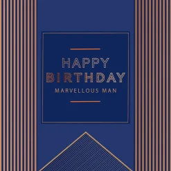 Luxury Foiled Birthday Card 'Happy Birthday Marvellous Man' - Pocket Square Greeting Card by Hotchpotch London