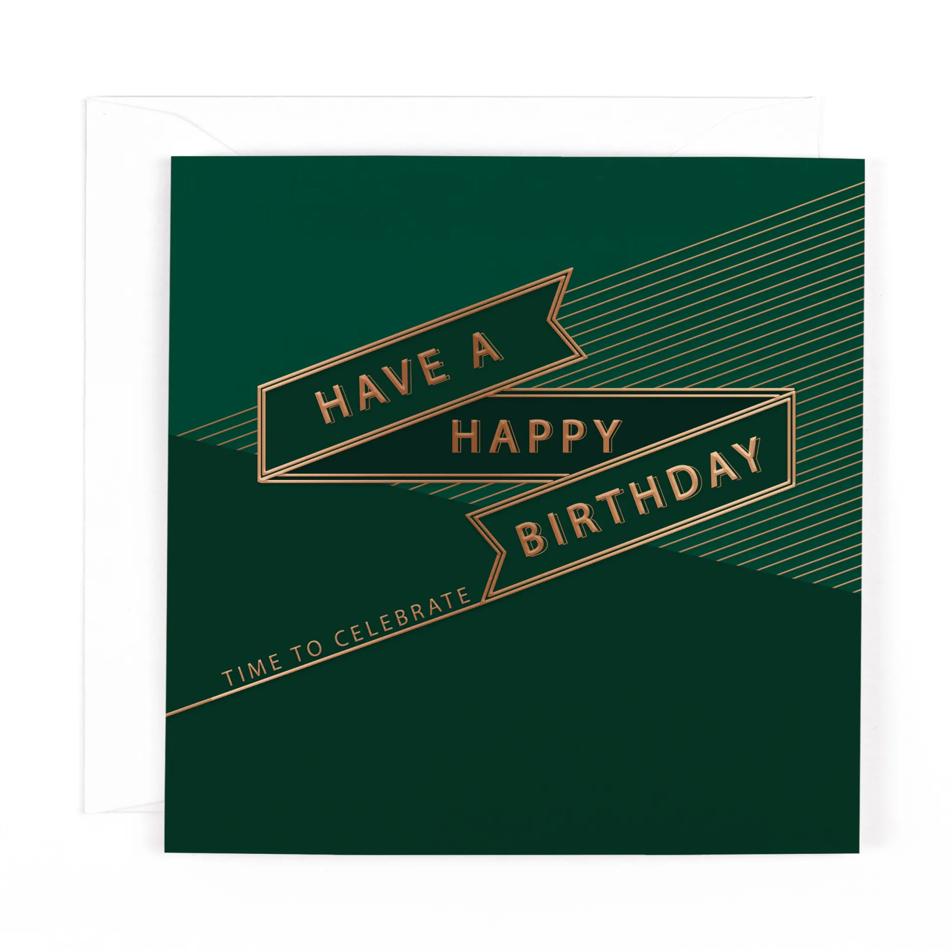 Luxury Foiled Birthday Card 'Time to Celebrate' - Pocket Square Greeting Card by Hotchpotch London