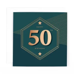 Luxury Foiled 50th Birthday Card | Male 50th Birthday Card | Pocket Square Greeting Card by Hotchpotch London