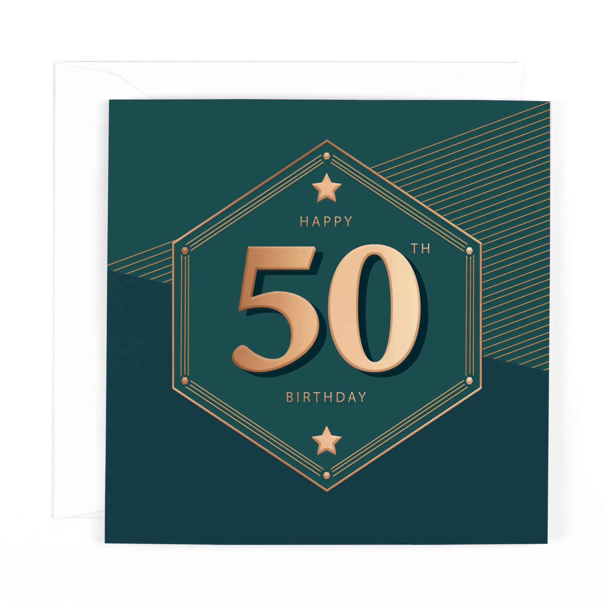 Luxury Foiled 50th Birthday Card | Male 50th Birthday Card | Pocket Square Greeting Card by Hotchpotch London