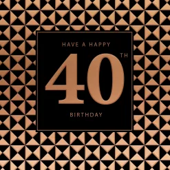 Luxury Foiled 40th Birthday Card | Male 40th Birthday Card | Pocket Square Greeting Card by Hotchpotch London