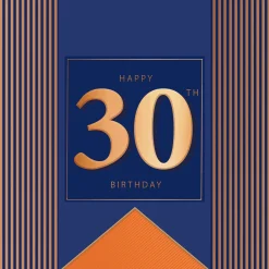 Luxury Foiled 30th Birthday Card | Male 30th Birthday Card | Pocket Square Greeting Card by Hotchpotch London
