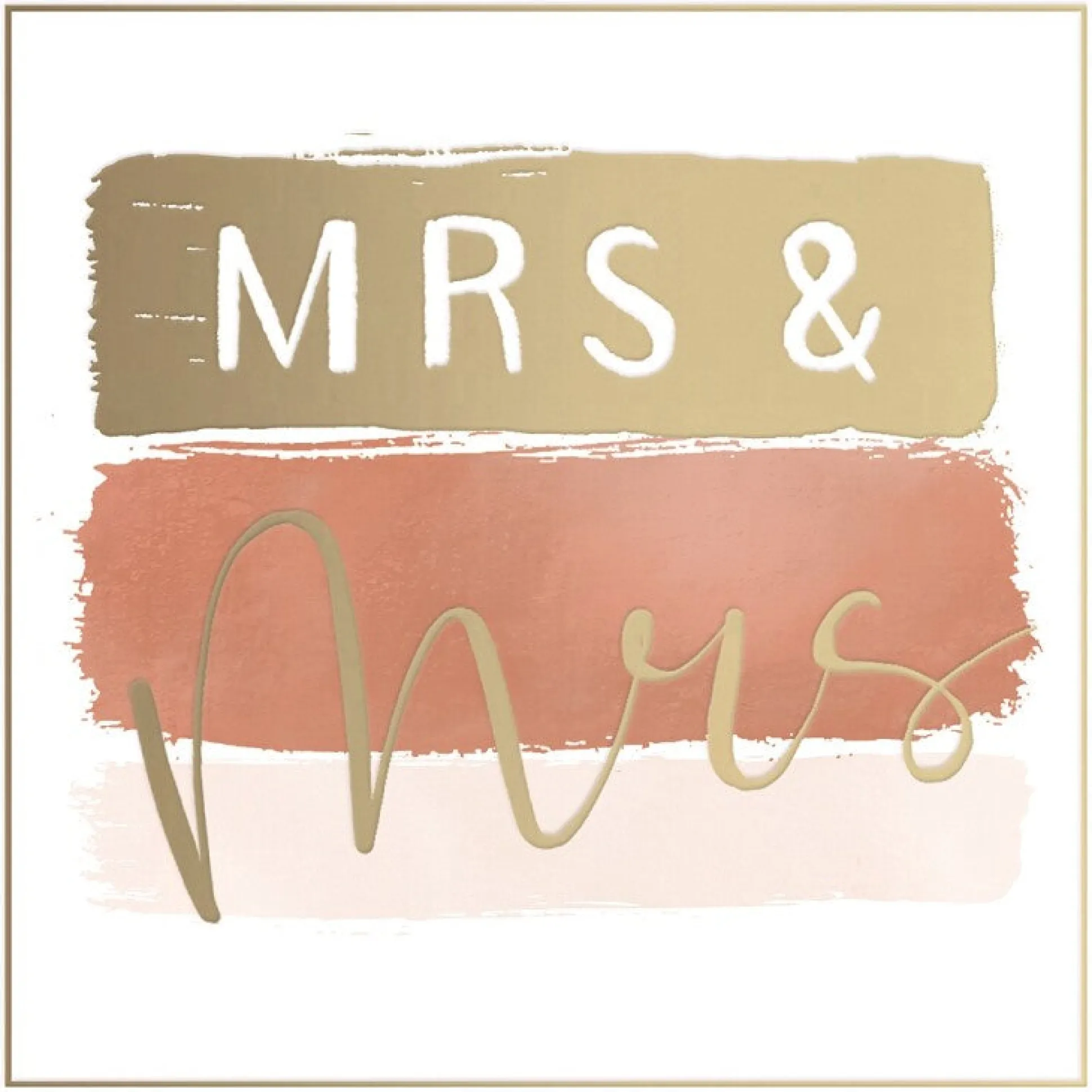 Luxury Mrs & Mrs Wedding Card With Satin Gold Foil Finish, LGBTQ+ Wedding Day Card - Madeleine Collection by Hotchpotch London Size 6 x 6 inches