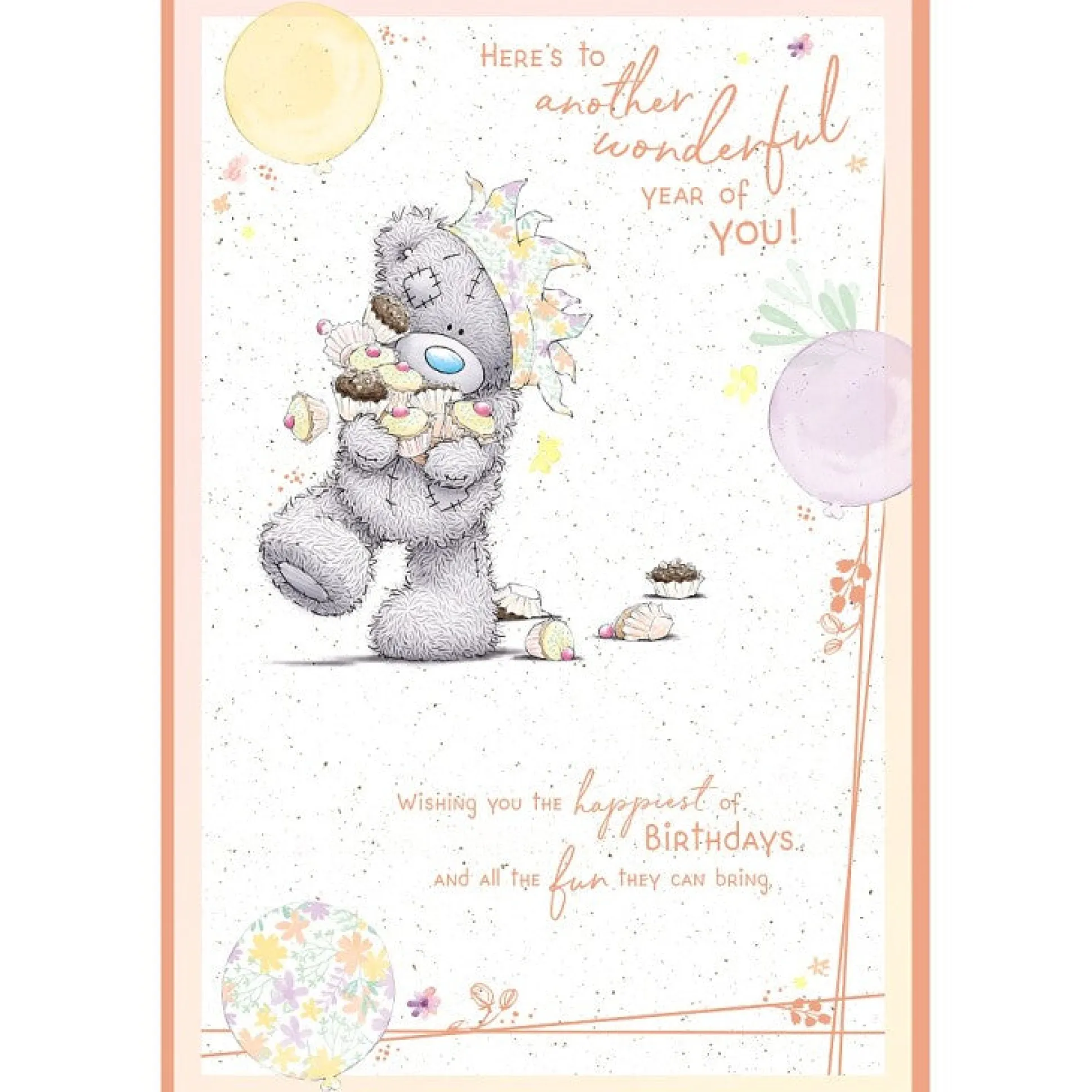 Me to You Birthday Card Tatty Teddy With Cupcakes