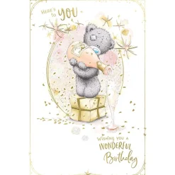 Me to You Birthday Card Tatty Teddy Pouring Champagne