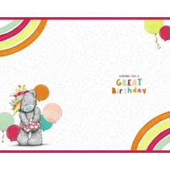 Me to You Tatty Teddy Age 3 Birthday Card, Hip Hip Hooray! - Official Collection