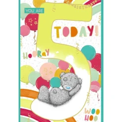 Me to You Tatty Teddy Age 5 Birthday Card, Hooray Woo Hoo!