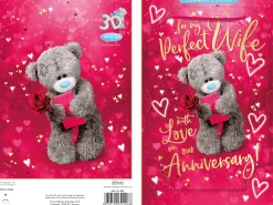 Me to You Tatty Teddy Anniversary 3D Keepsake Card For My Perfect Wife 6 x 9 Inches (15 x 22cms)