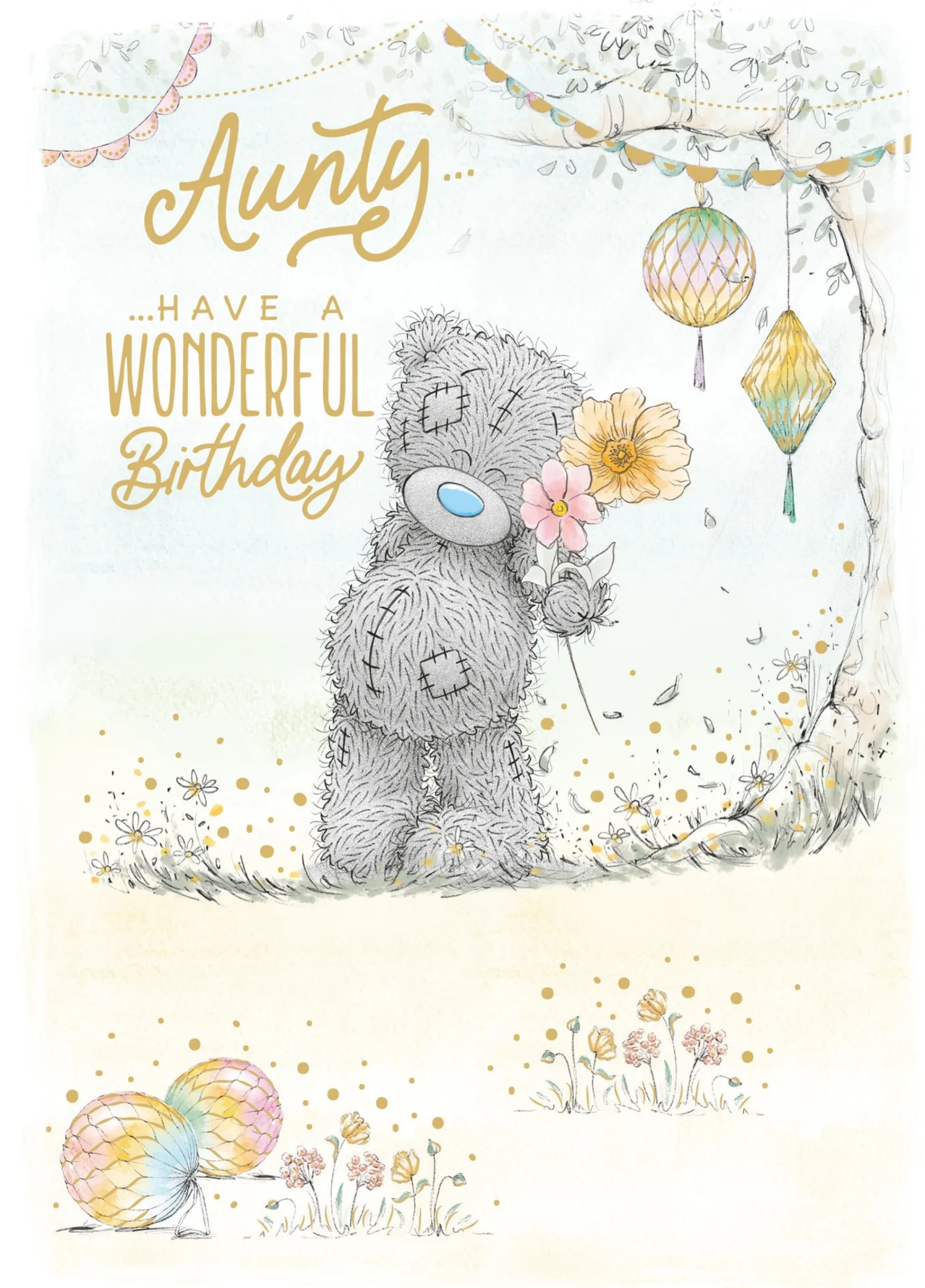 Me To You Tatty Teddy Aunty Have A Wonderful Birthday Card