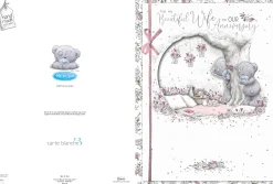 Me to You Tatty Teddy 'Beautiful Wife' Luxury Boxed Handmade Wedding Anniversary Card - Official Collection
