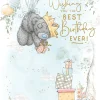 Me to You Tatty Teddy Birthday Card, Bear Floating With Balloons - 6 x 9"