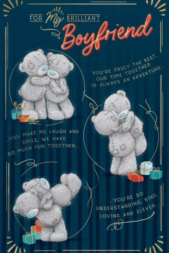 Me to You Tatty Teddy Birthday Card for Brilliant Boyfriend 6x9ins - Official Collection