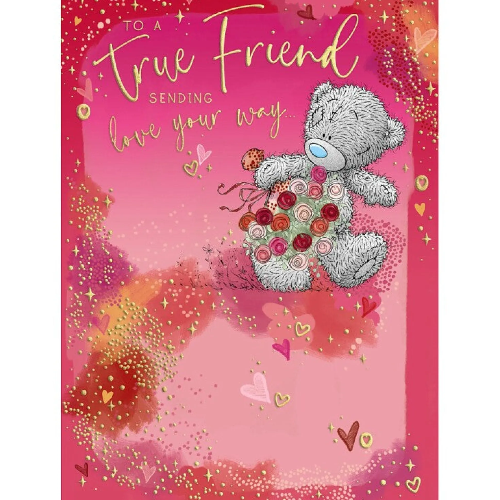 Me to You Tatty Teddy Bouquet of Flowers Valentine's Day Card, 5x7"