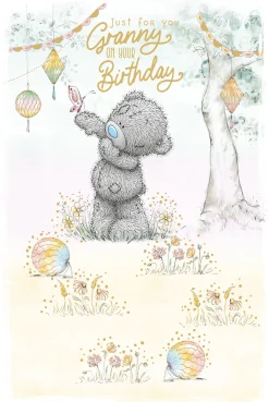 Me to You Tatty Teddy Cute Birthday Card For Granny, Bear With Bird - Official Collection