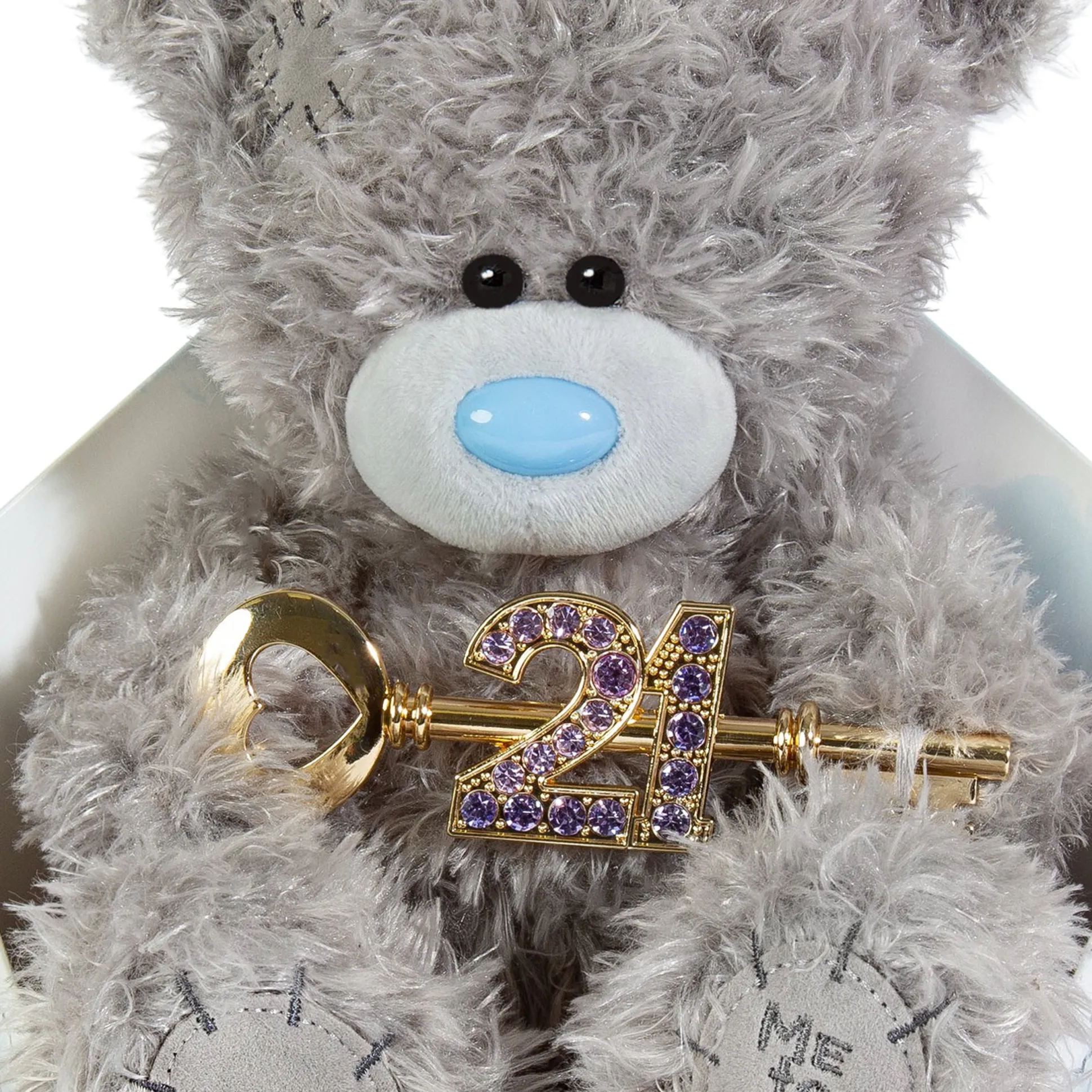 Me to You Tatty Teddy Cute Plush 21st Birthday Bear With Key 19cm-High Presented On Premium Gift Plinth
