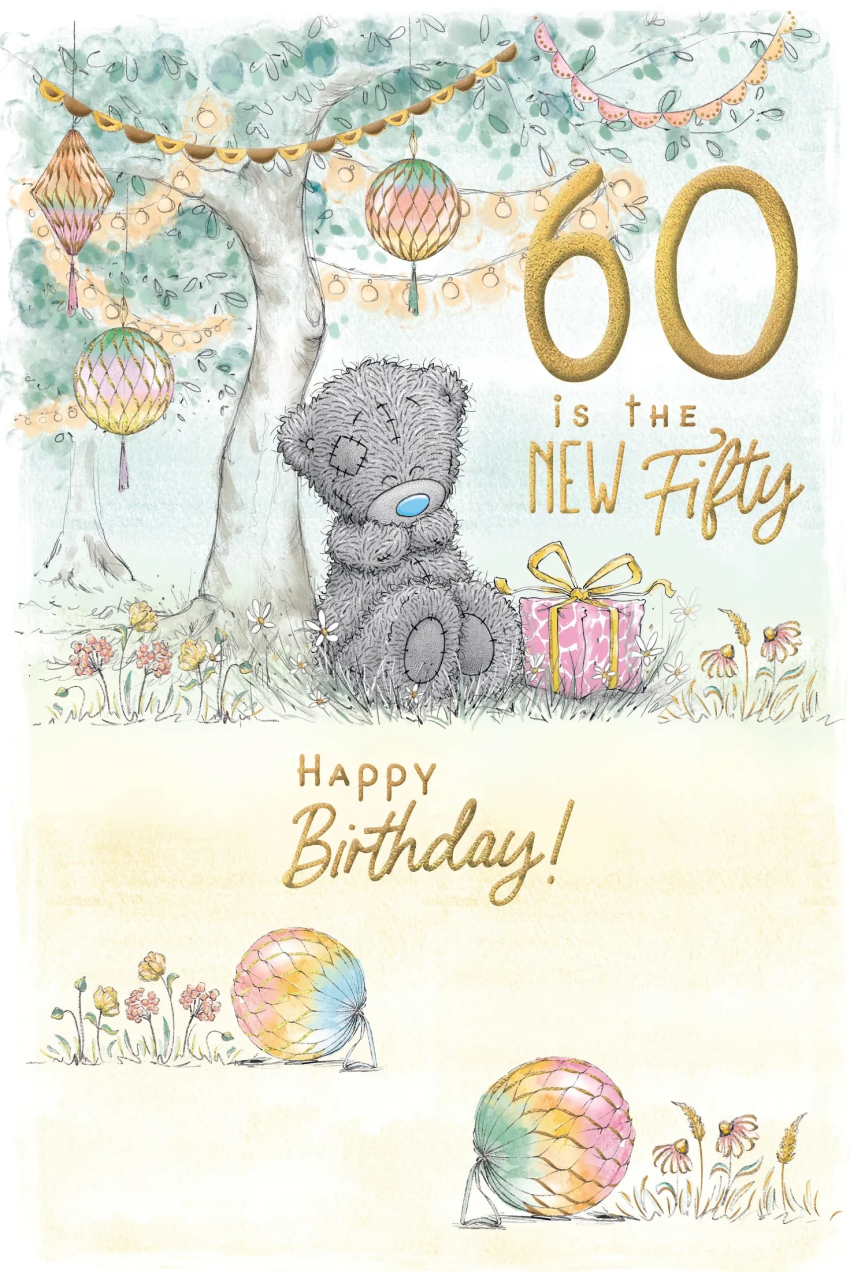 Me to You Tatty Teddy Cute 60th Birthday Card, 60 Is The New Fifty - 6 x 9"