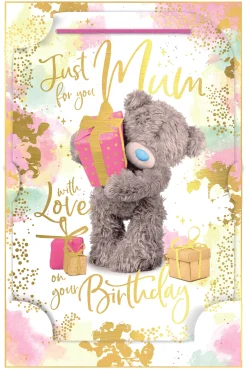 Me to You Tatty Teddy Cute 3D Photo Finish Keepsake Birthday Card For A Lovely Mum - Official Collection