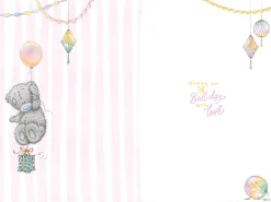 Me to You Tatty Teddy Cute Birthday Card For Auntie, Bear Holding Balloon -Official Collection