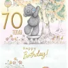 Me to You Tatty Teddy Cute 70th Birthday Card, Bear With Lanterns - 5 x 7"