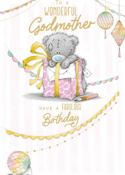Me to You Tatty Teddy Cute Birthday Greetings Card 'To A Wonderful Godmother' - Official Collection